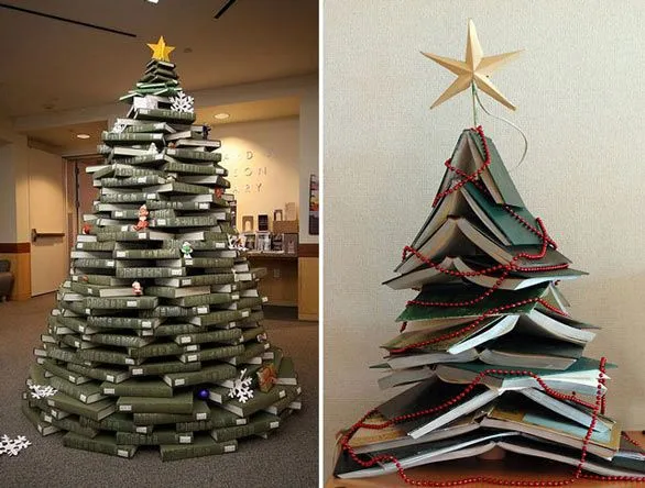 Cómo hacer un Arbol de Navidad con Libros