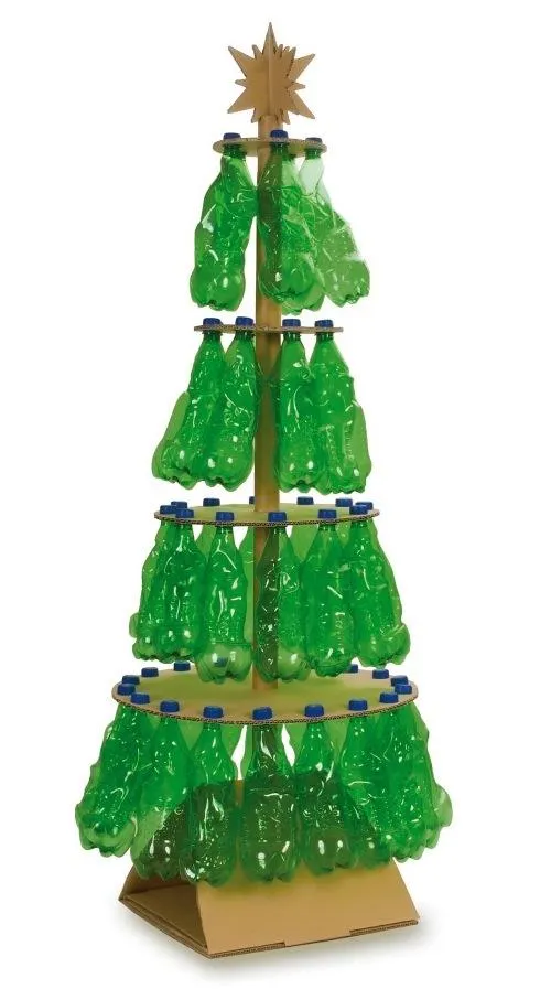 Árbol de navidad hecho con materiales reciclados | Construccion y ...