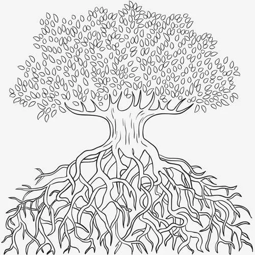 arbol con raices y cadena - Buscar con Google | Abstract tree, Tree tattoo,  Abstract