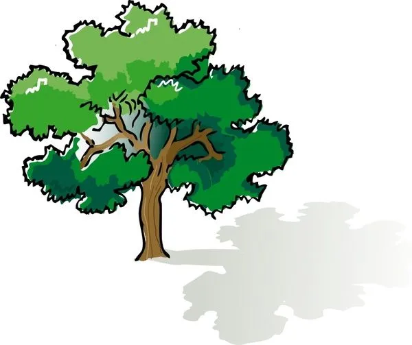 árbol de roble de color Vector de imágenes prediseñadas - vectores ...