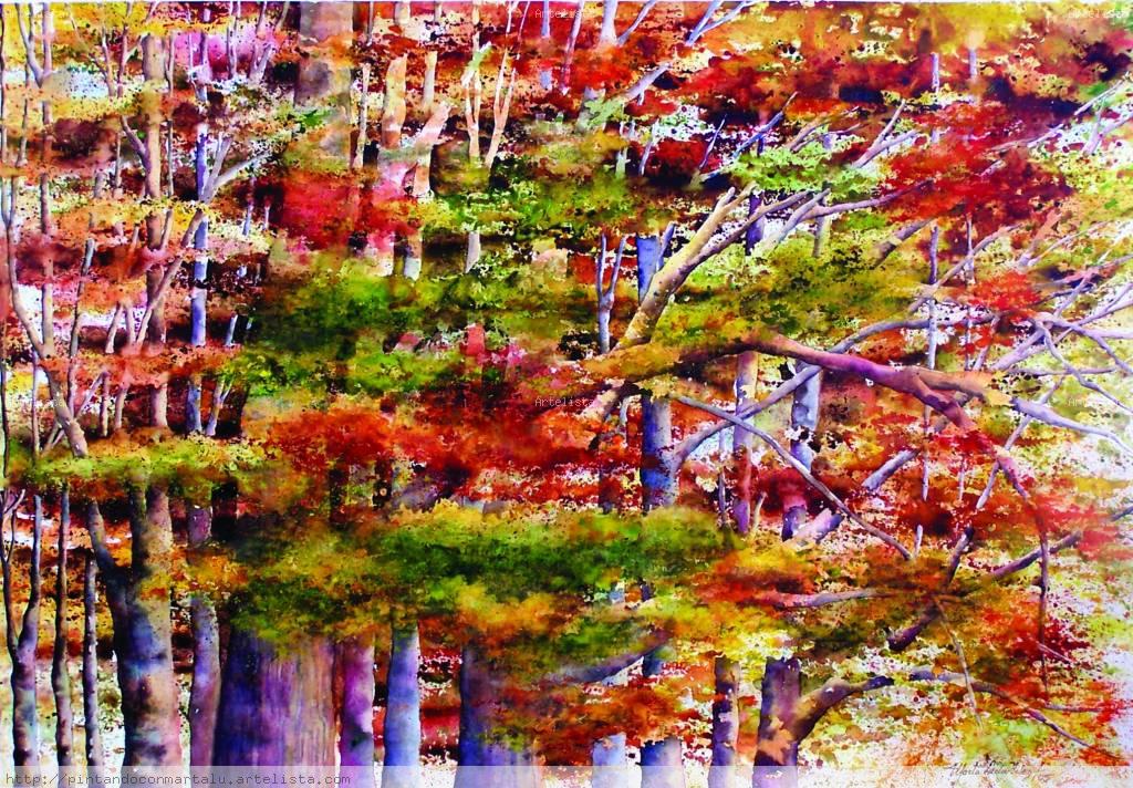 Arboles de Otoño (100x70) MARTA LUCIA VELEZ MORENO - Artelista.