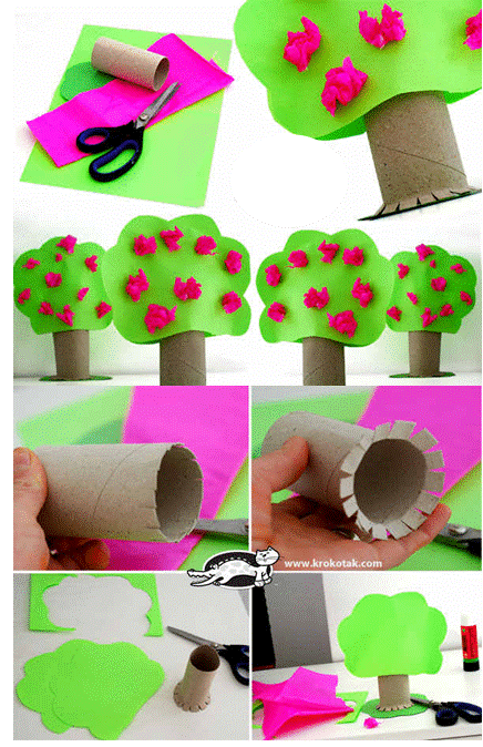 Arte & Reciclaje: Arboles con tubos de papel higiénico