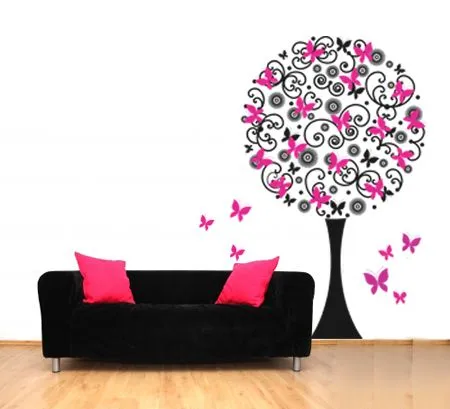 Vinilos Decorativos Arbol Con Mariposas.