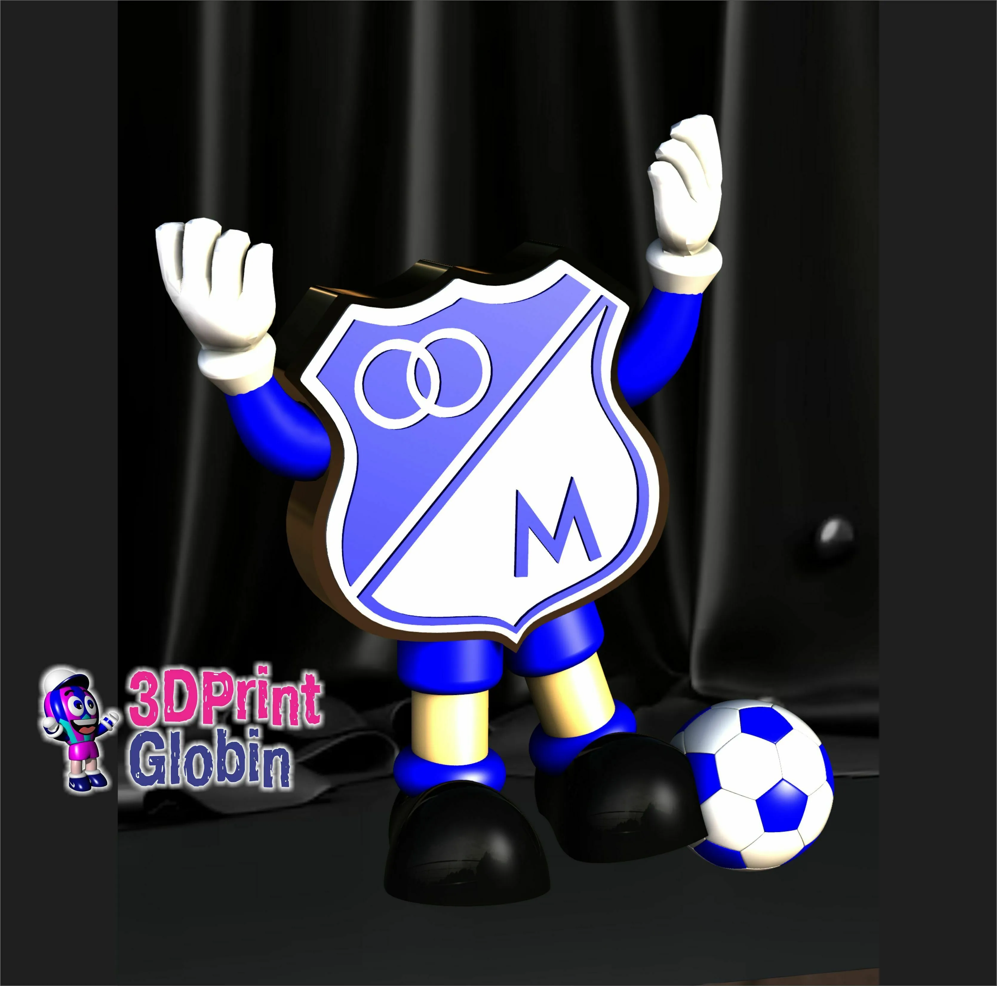Archivo STL ESCUDO MASCOTA MILLONARIOS・Diseño de impresora 3D para descargar・Cults