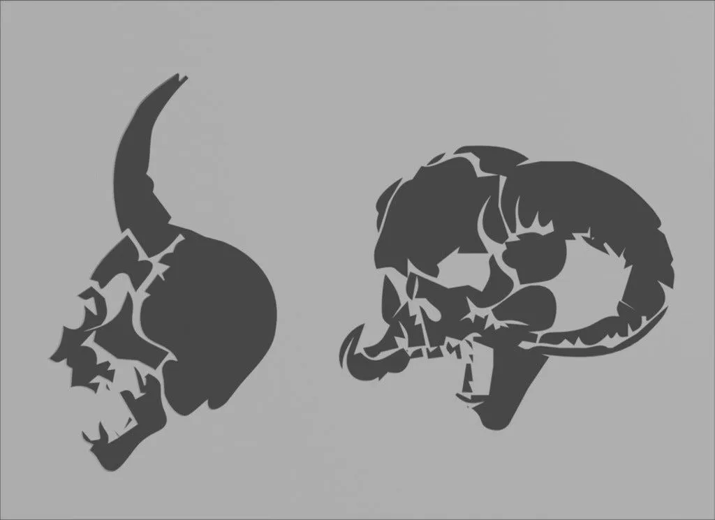 Archivo STL gratis Plantilla para aerografía de calaveras demoníacas・Modelo para descargar y imprimir en 3D・Cults
