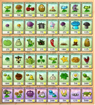 Archivo:368px-All Plant Seed Packets.png | Wikia Plants vs ...