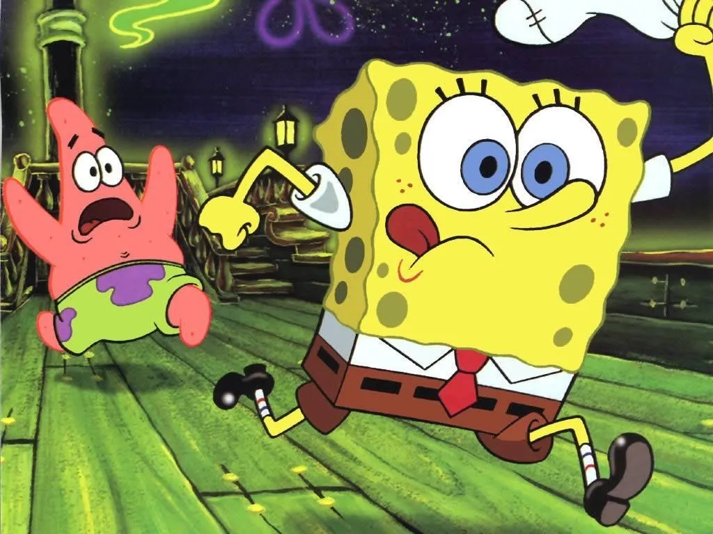 Archivo:Bob Esponja y Patricio escapando.jpg - Wiki Bob Esponja