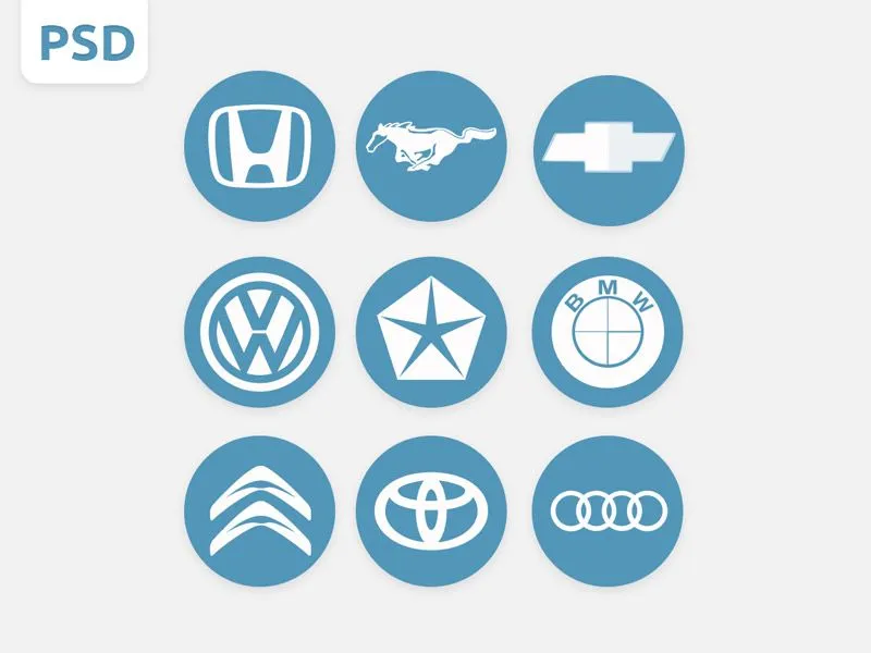 Archivos PSD: Logos de marcas de autos