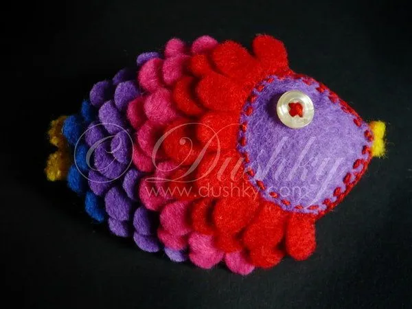 Pez arcoiris de fieltro | Broches de Fieltro | Todo sobre la ...
