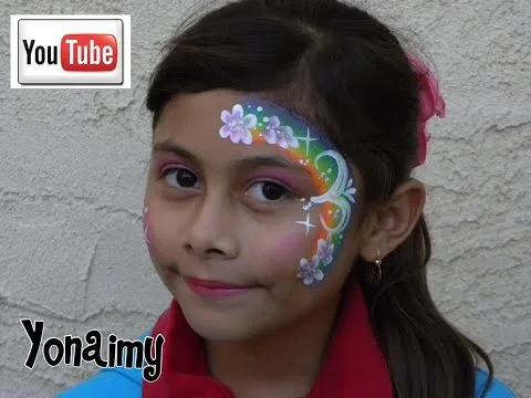 ARCOIRIS NEON CON FLORES EN MEDIA CARA - YouTube