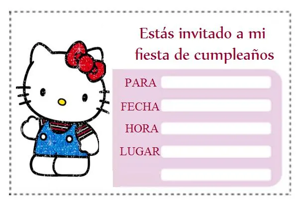 una bonita invitacion de cumpleanos de hello kitty solo tendras que ...