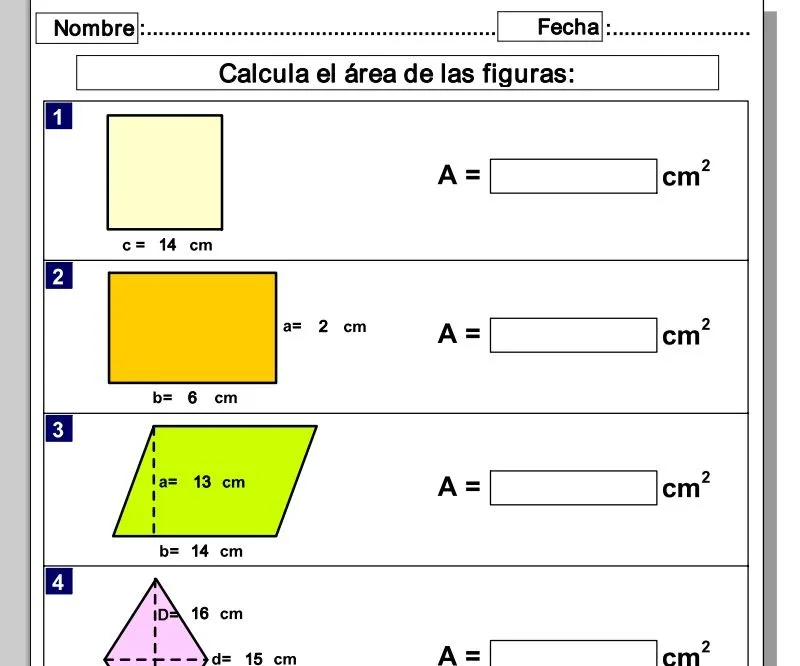 Áreas de figuras geométricas | Recurso educativo 38052 - Tiching