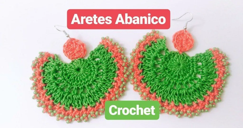 Aretes abanico en crochet: lindos y fáciles de hacer | Manualidades