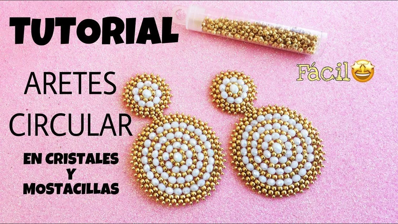 ARETES CIRCULAR EN CRISTALES Y MOSTACILLAS, ARETES EN PEYOTE CIRCULAR - YouTube