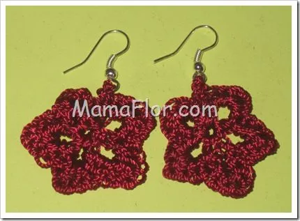 Aretes de Flor Tejidas a Crochet - Manualidades MamaFlor