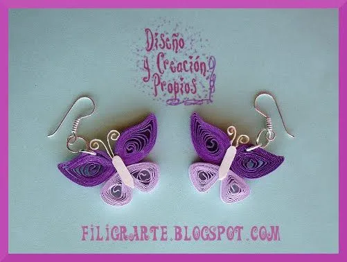 Aretes Mariposa Morada * FiligrArte