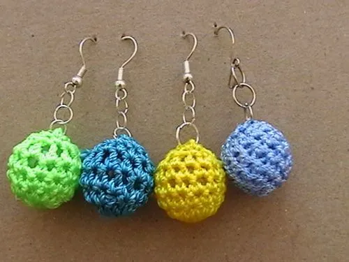 Como hacer aretes tejidos a crochet - Imagui