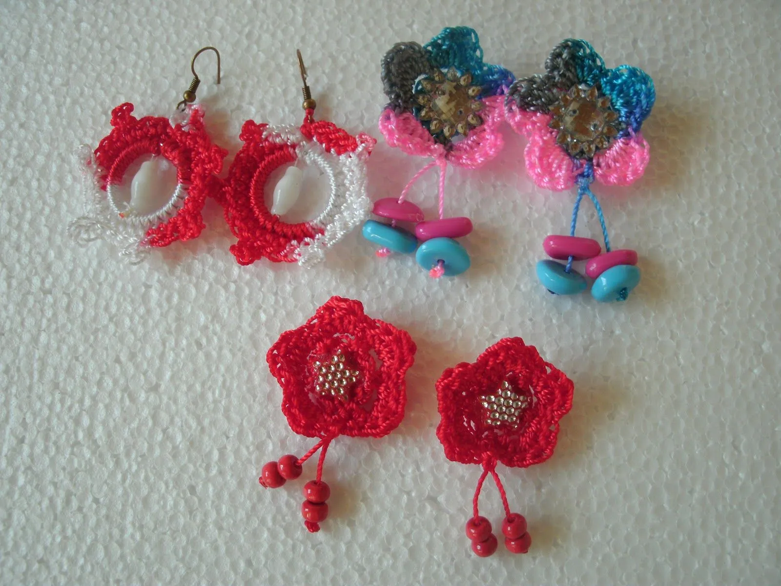 Como hacer aretes tejidos a crochet - Imagui