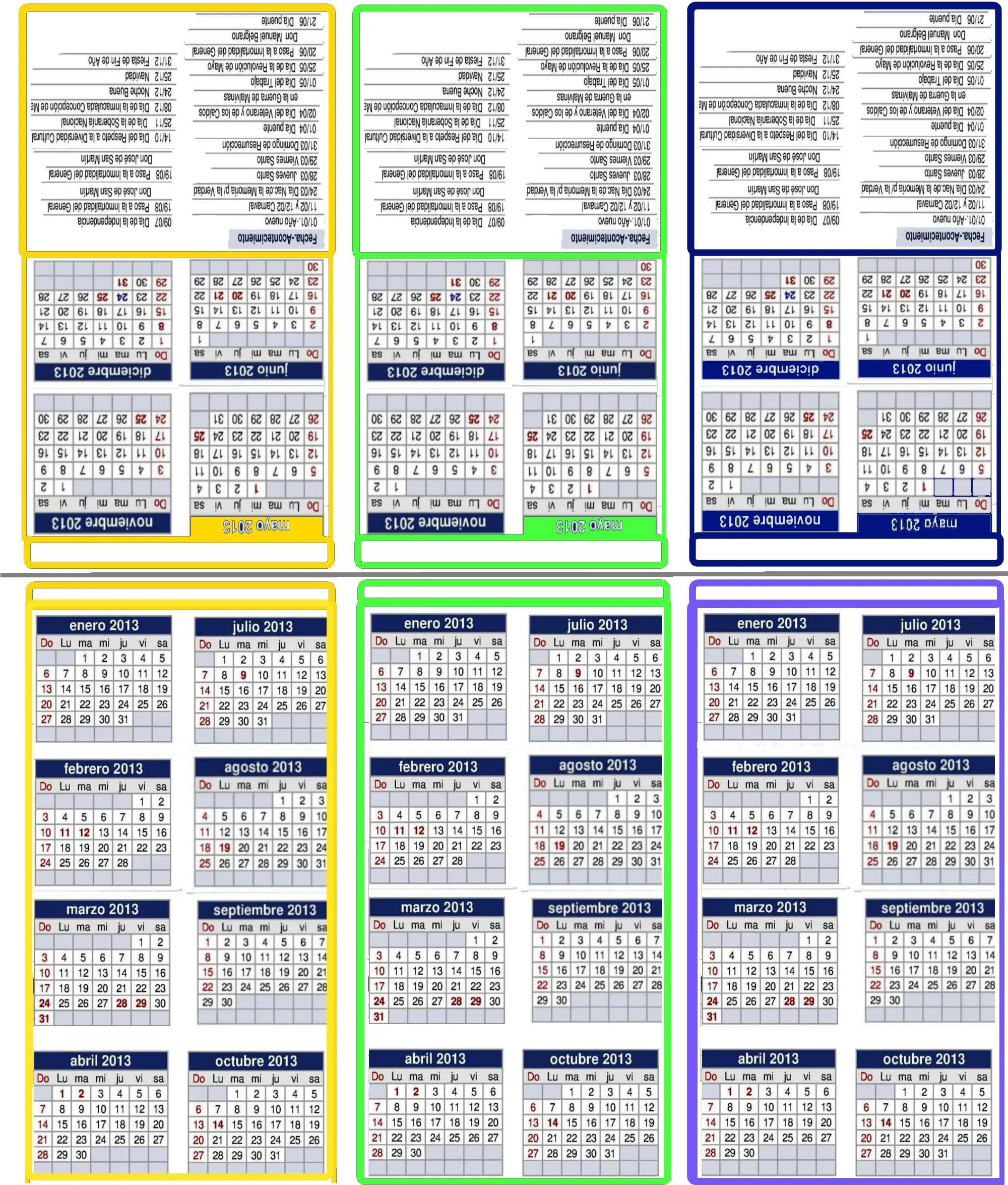 ARGENTINA: Calendario 2013 II « PARA JEFATURAS REGIONALES Y ...