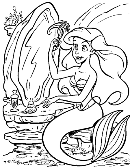 Ariel the Little Mermaid Coloring Pages >> Disney Coloring Pages