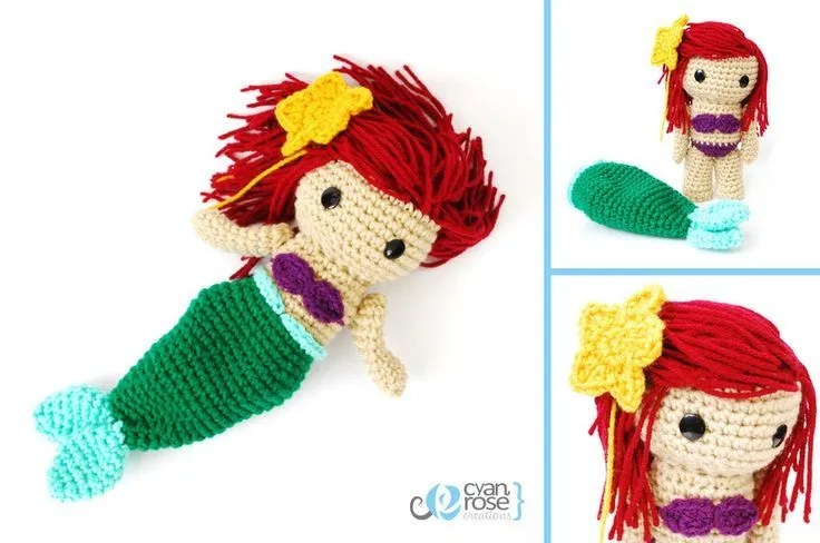 Ariel, The Little Mermaid - Crochet Amigurumi Doll by ...