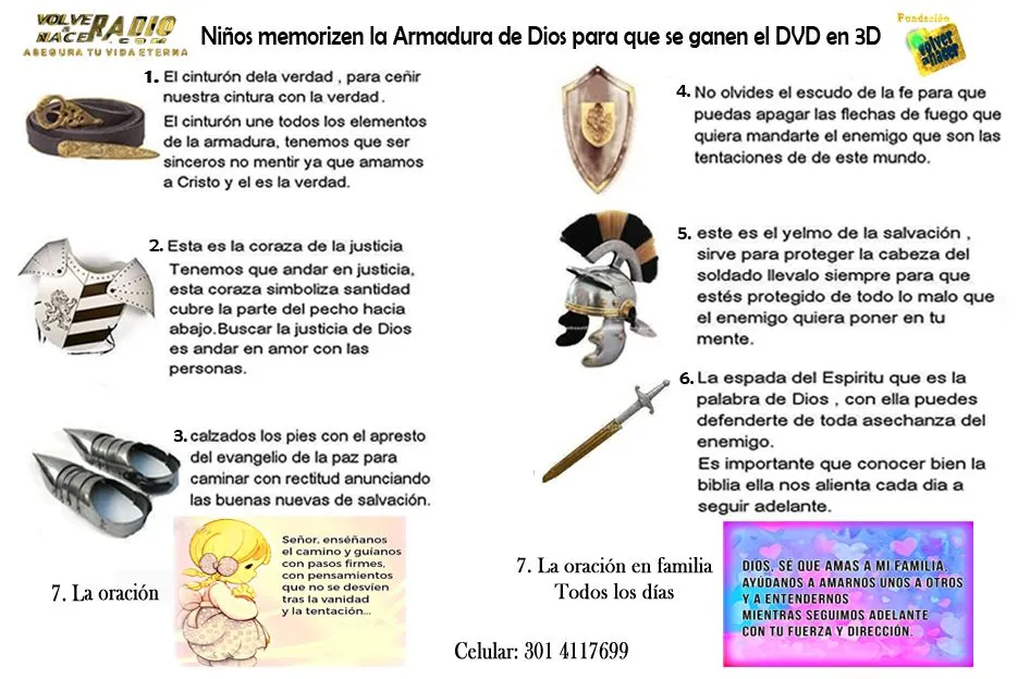 la Armadura de Dios para imprimir y recortar – Fundación Volver a Nacer