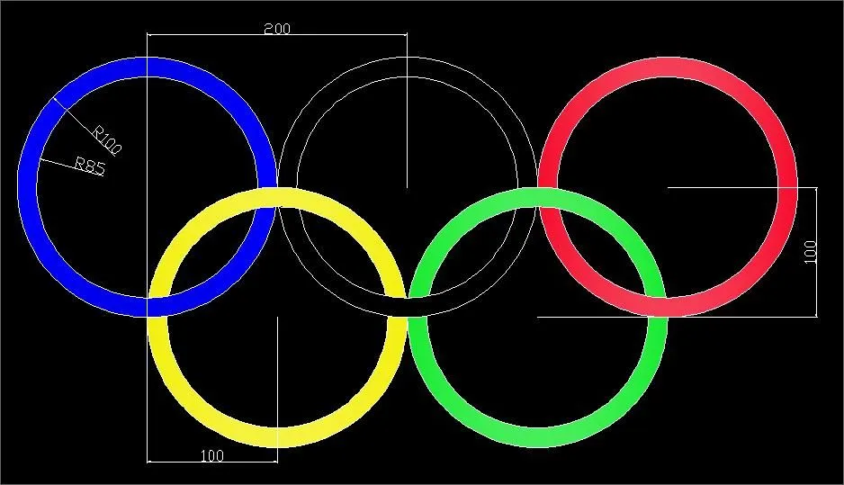 Aros Olimpicos con Medidas Visibles