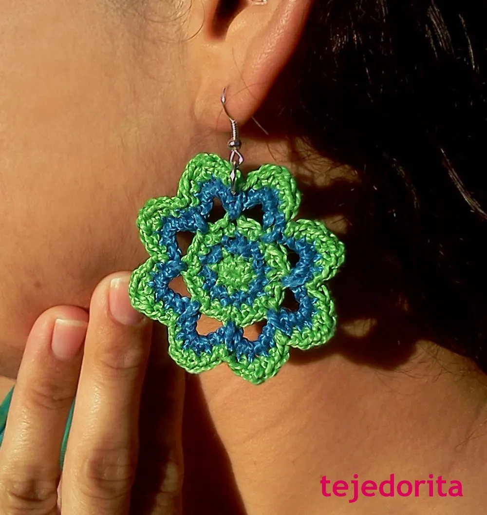 Aros tejidos crochet, modelo 2 | Tejedorita