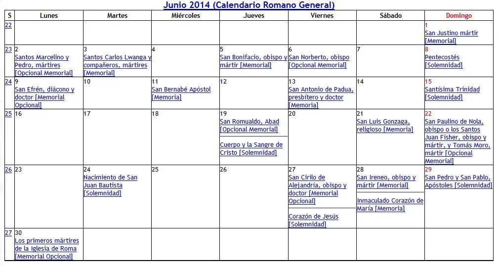 Arquitectura, arte sacro y liturgia: CALENDARIO LITURGICO 2014