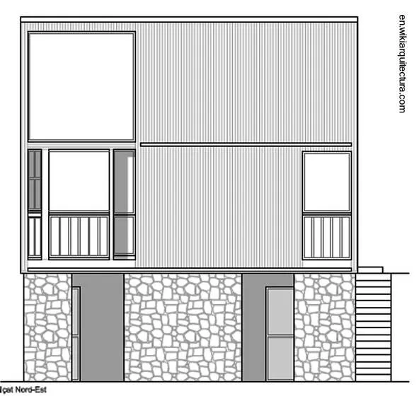 Arquitectura de Casas: Casa cubo moderna de madera y piedra.