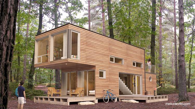 Arquitectura de Casas: Casa prefabricada modular de madera canadiense.