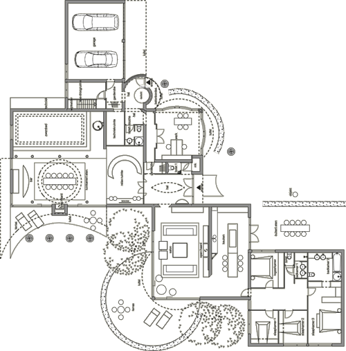 Arquitectura de Casas: Jardines de villa y arquitectura interior.