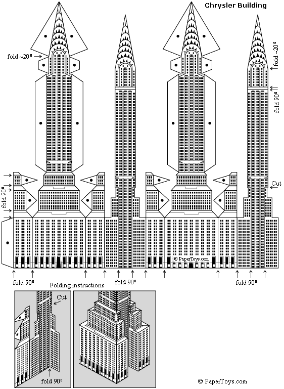 ARQUITORTURA - Haga su propio Edificio Chrysler de papel ahora...