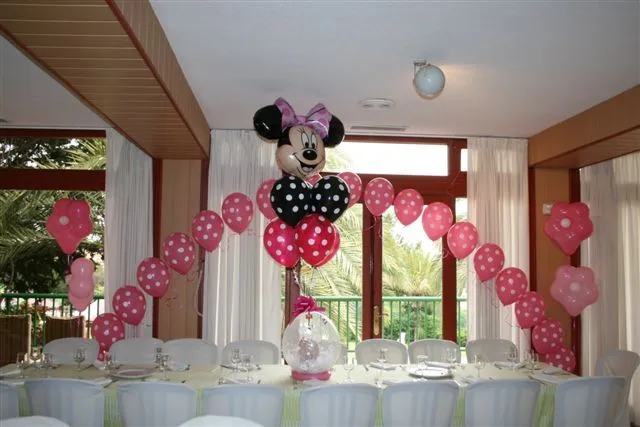 Arreglo de globos para fiestas infantiles con Minnie - Imagui