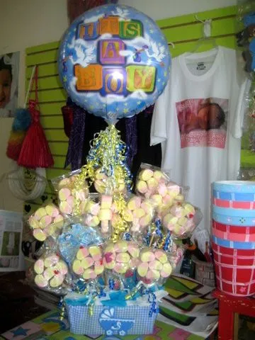 Centros de mesa baby shower con globos - Imagui