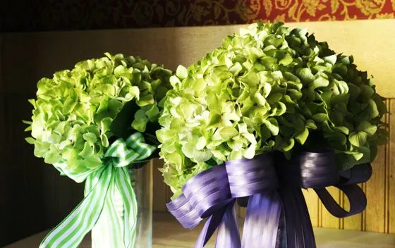 Decoraciones de Quince años con hortensias