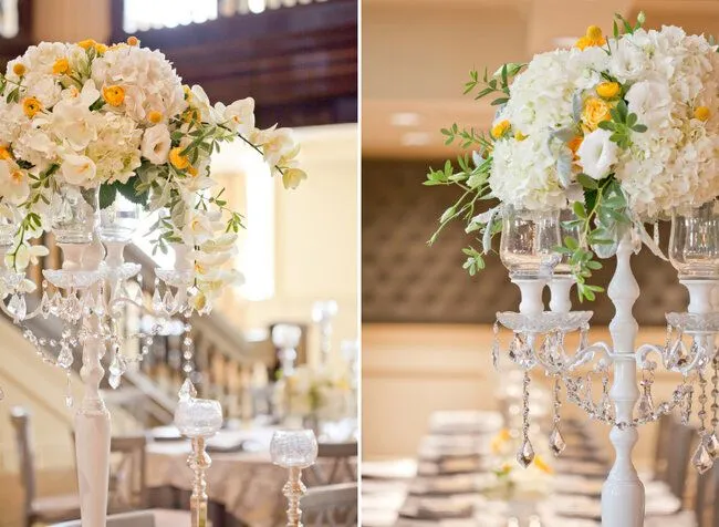 Arreglos de mesa para boda con flores