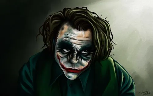 Art Illustration Painting Batman Joker Heath Ledger Comic Dark Knight