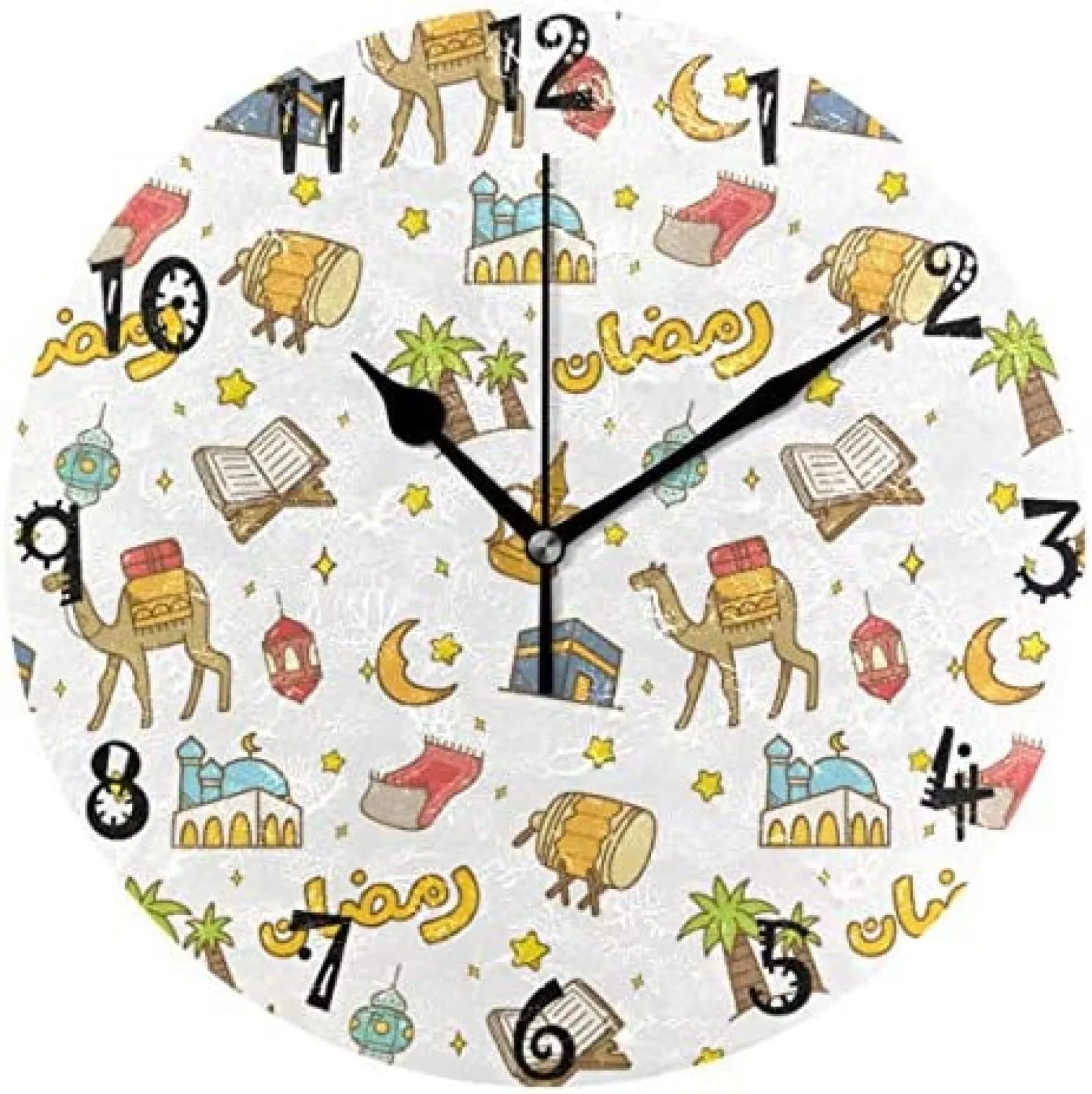 Arte Dibujos Animados Cosas Circular Reloj de Pared Plato Redondo  Silencioso No tictac Reloj para Cocina Dormitorio Oficina en casa Escuela  Niños Niños Niñas Decoración : Amazon.com.mx: Hogar y Cocina