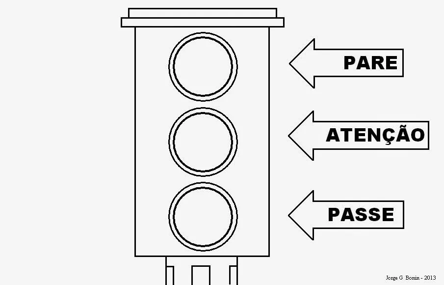 Arte no Paint: Desenho para colorir: semáforo