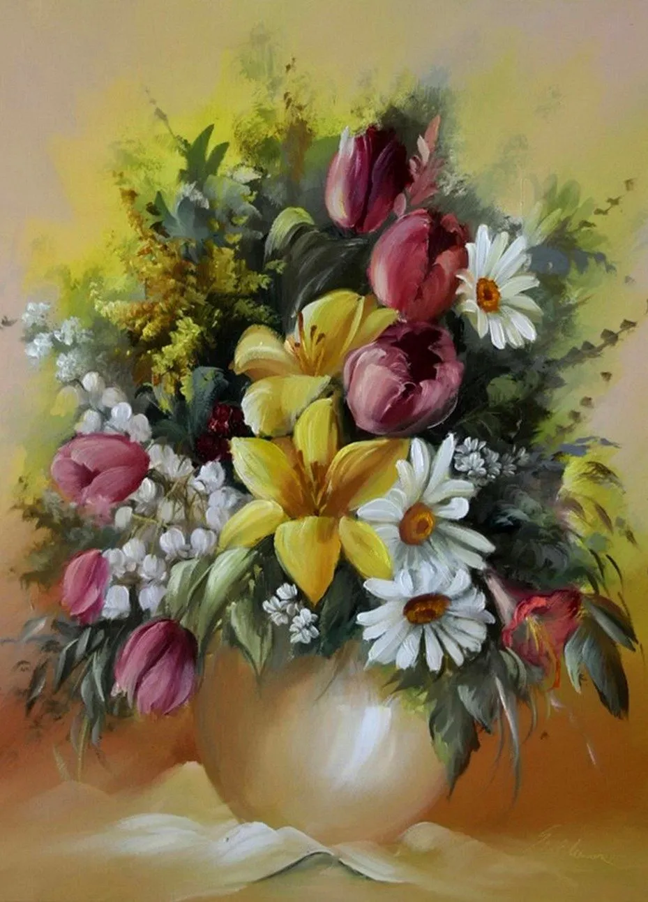 Arte Pinturas Óleo: Arreglos Florales, Pinturas de Széchenyi Szidónia