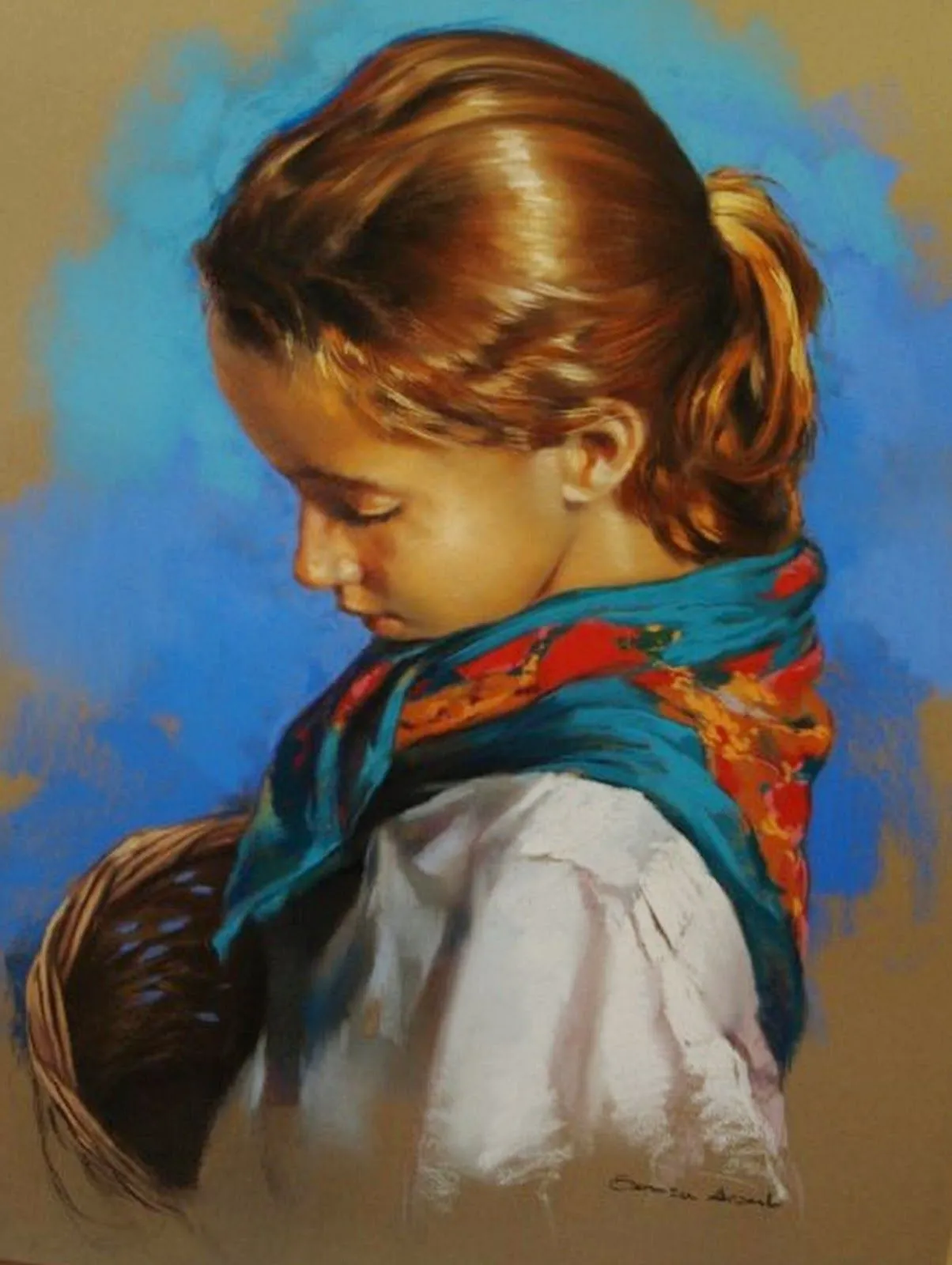 Arte Pinturas al Óleo: Cuadros de Niñas, Pintura Pastel