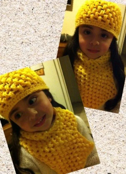 EL ARTE DE TEJER: GORRO Y CUELLO TEJIDO A CROCHET EN HILO SEDIFICADO