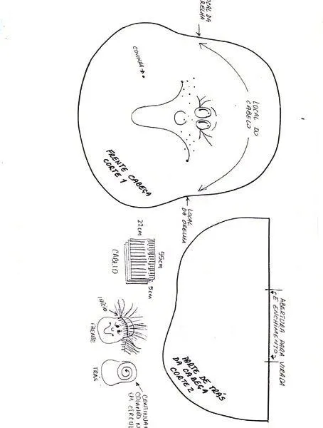 Moldes de bonecas de pano para imprimir - ARTESANATO PASSO A PASSO!