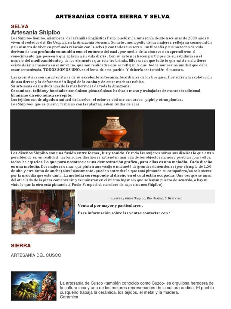 Artesanías Costa Sierra y Selva | PDF | Selva amazónica | Artes (general)