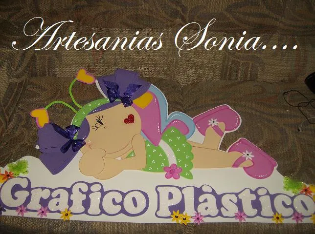 Artesanias Sonia: letreros con fofuchas planas