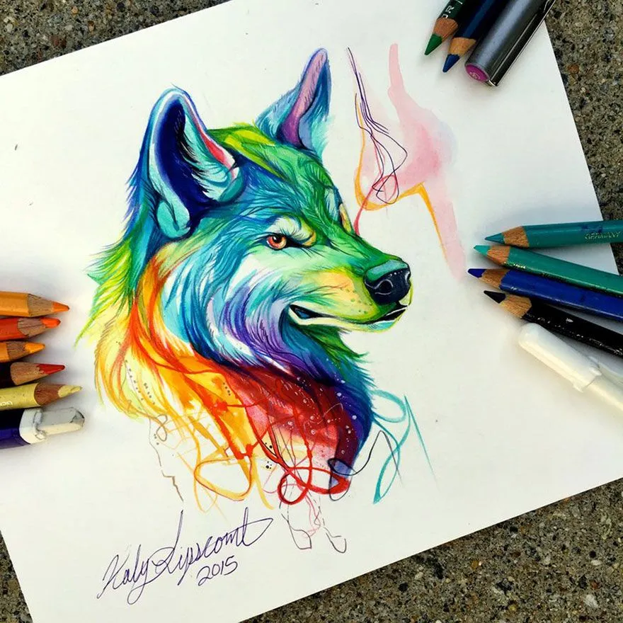 Las artísticas ilustraciones de animales hechas con plumones y ...