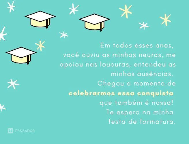 As 43 mensagens mais lindas e criativas para seu convite de formatura 