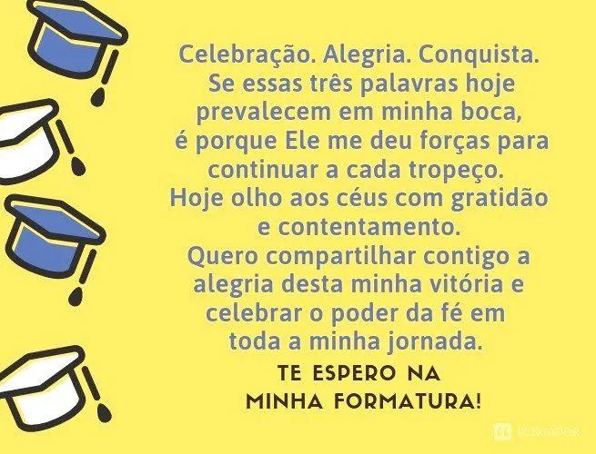 As 43 mensagens mais lindas e criativas para seu convite de formatura 