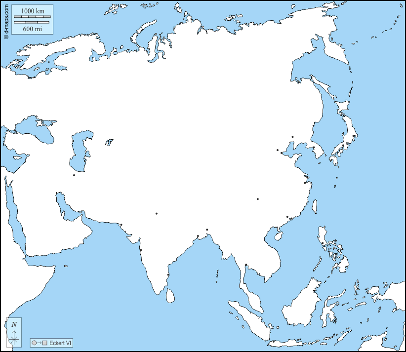 Asia: Mapa gratuito, mapa mudo gratuito, mapa en blanco gratuito ...